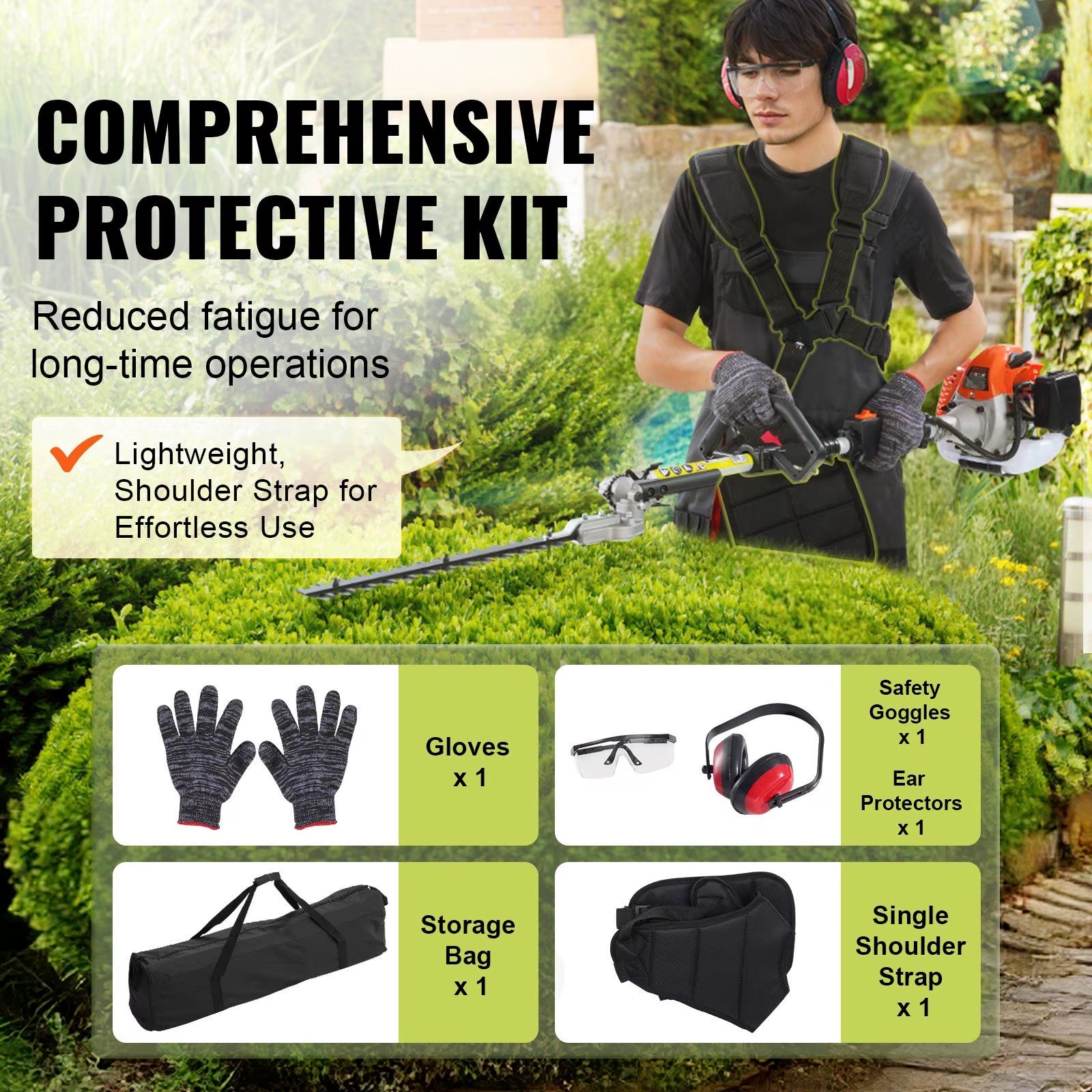 6 1 Gas High Branch Scissor-Multifunctional Hedge Trimmer 43Cc Weed Eater String Trimmer Brush Cutter Pole Saw Chainsaw Pruner