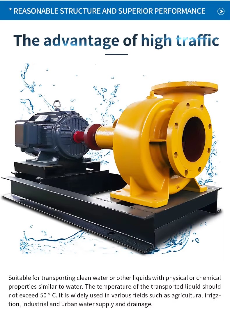 High Flow Motor Driven Mixed Water Pump for Agricultural Irrigation High Pressure for Clean Water Wastewater