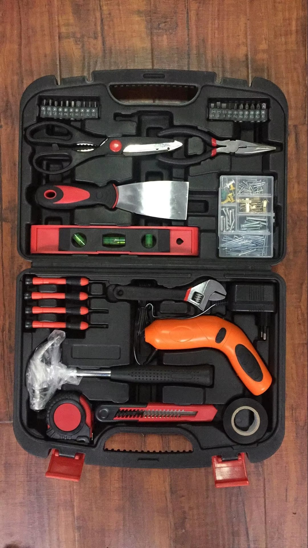 High Quality 128pcs Hand Home Tool Kit Electric Lithium Drill Screwdrivers Tool Set