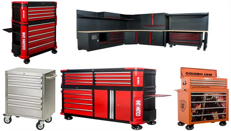 Heavy-Duty Steel Jobsite Toolbox Cabinet Custom Size Iron Tool Box for Garage Use