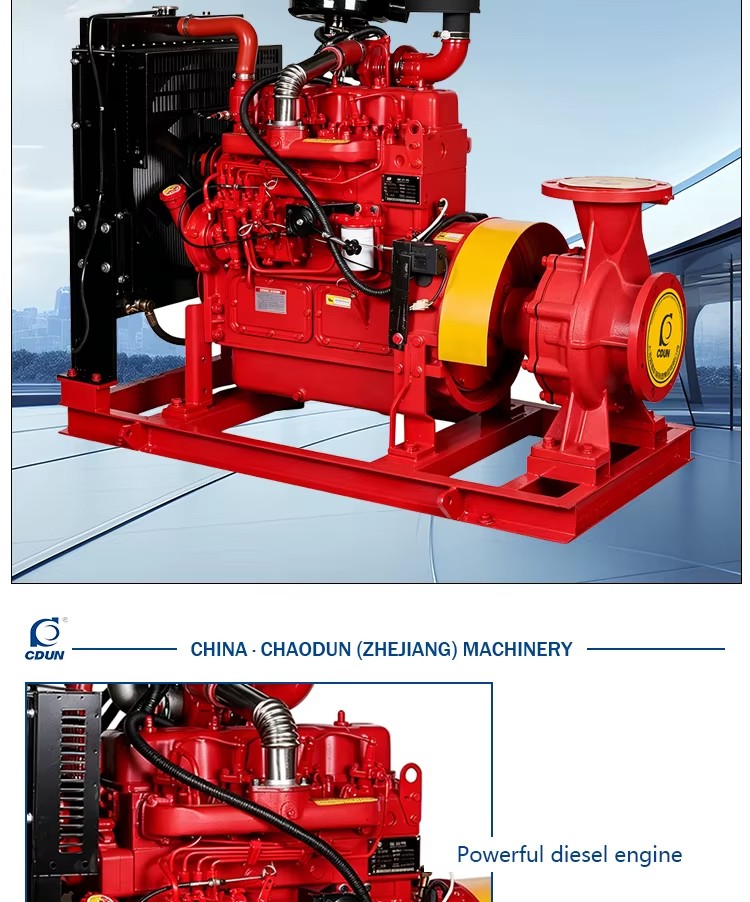 High-Pressure Building Fire Fighting Pumps Single Stage Horizontal End Suction DC Electric Motor OEM Customizable Iron Material