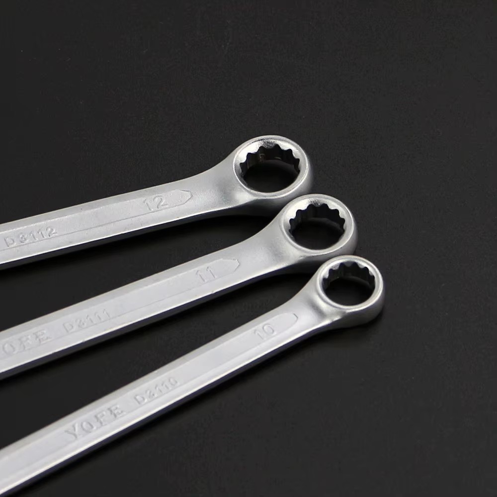 Matt Anti-slip Concave Rib plum Wrench Dual-use Extended plum Open End Wrench Industrial Grade Double-ended Wrench 6-32mm