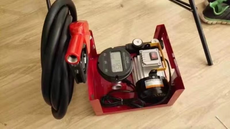 Portable Electric Self Priming Diesel Oil Kerosene Fuel Transfer Pump Kit With Meter Nozzle and Hose Oil Transfer Pump