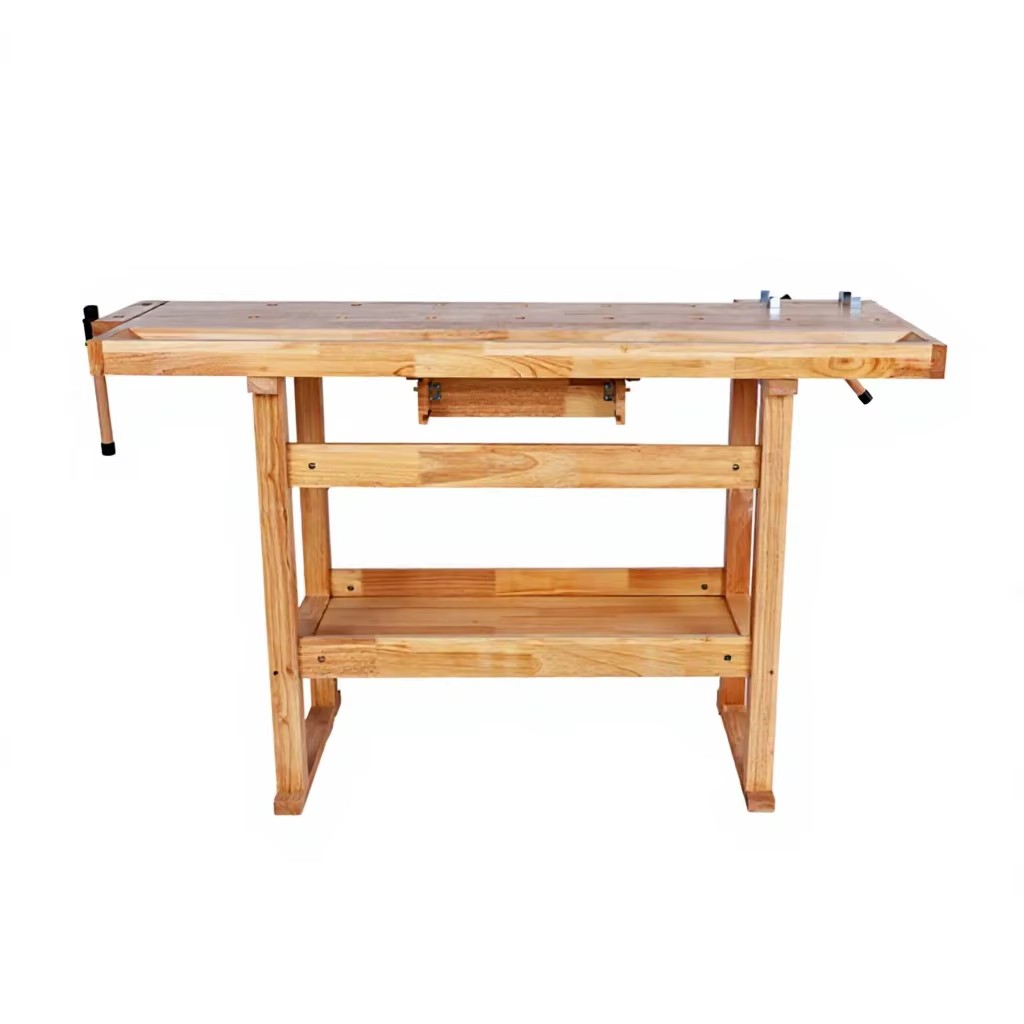 Woodworking Bench Rubberwood Workbench With Clamps Diy Teaching Table