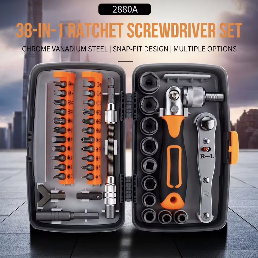 Mini Tools 38 In 1 Multi Functional Household Repair Screwdriver Set With Ratchet Cross Bits Kit