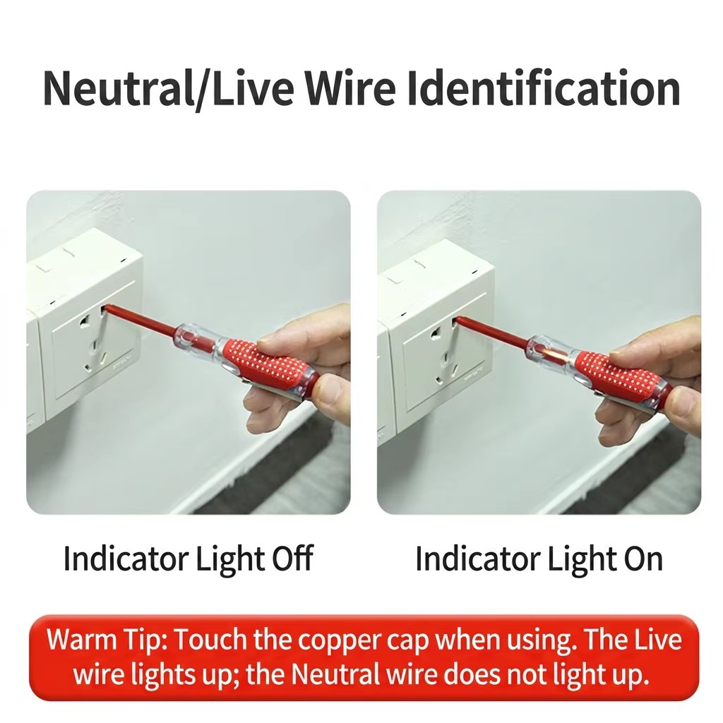 Ac Test Pencil Dual Head Screwdriver 100V 500V Led Voltage Detection Electrician Tool Plastic Handle