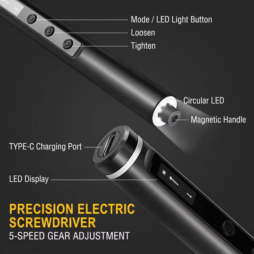 Precision Electric Screwdriver 5-Speed Adjustable Torque For