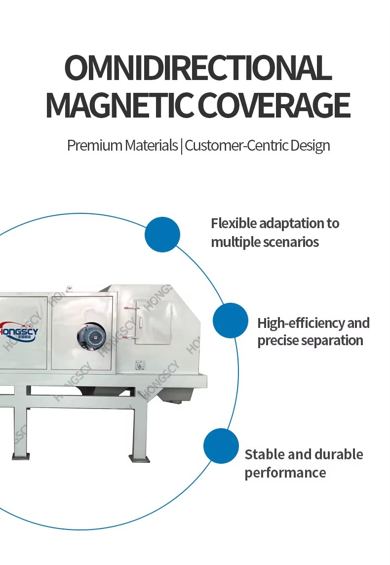 High Gradient Multi Layer Permanent Dry Magnetic Separator with Continuous Feeding for Mineral Ore and Iron Separation