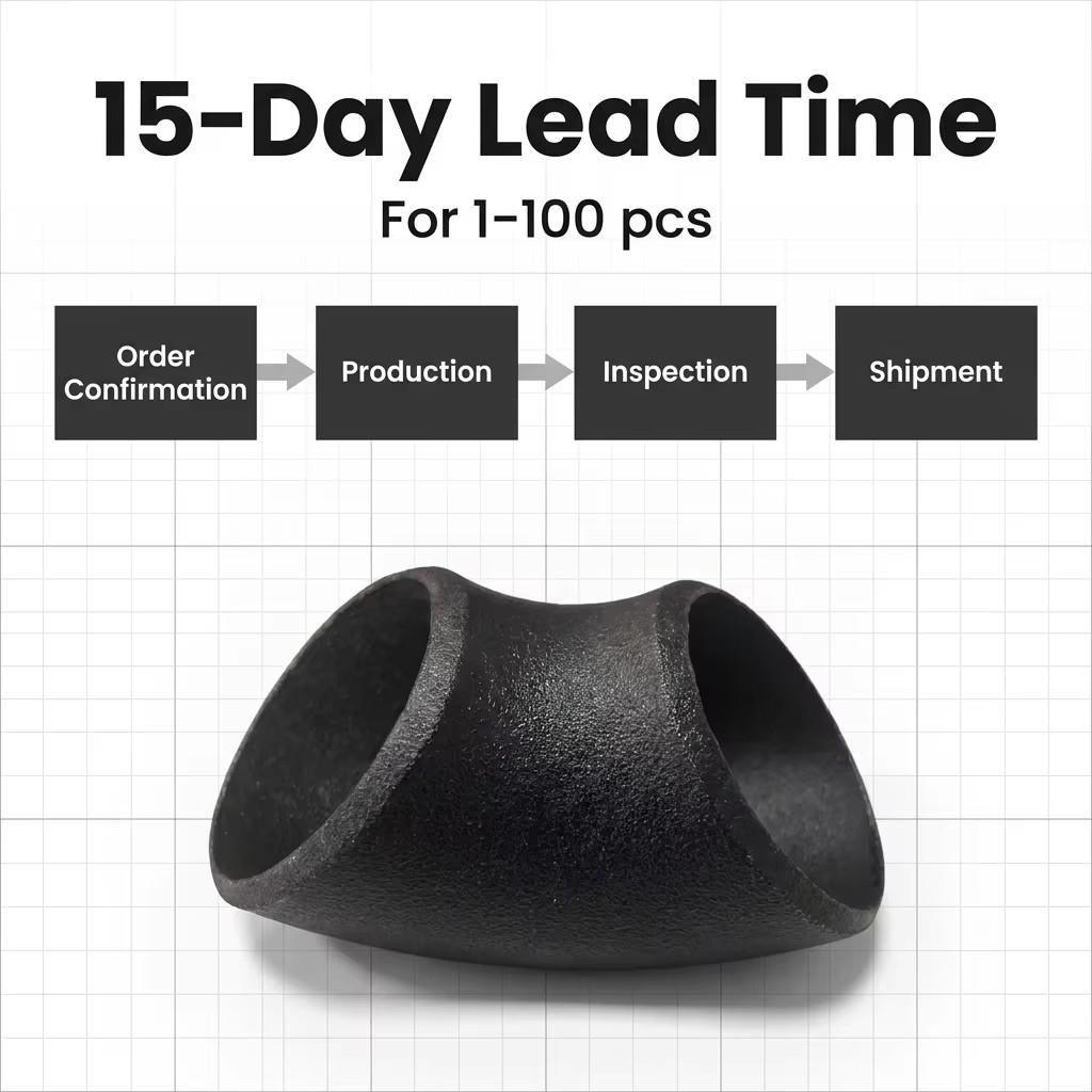 High Pressure 3 Inch Carbon Steel Butt Weld 45 Degree Elbow Fire Protection Pipe Fitting Painted Surface