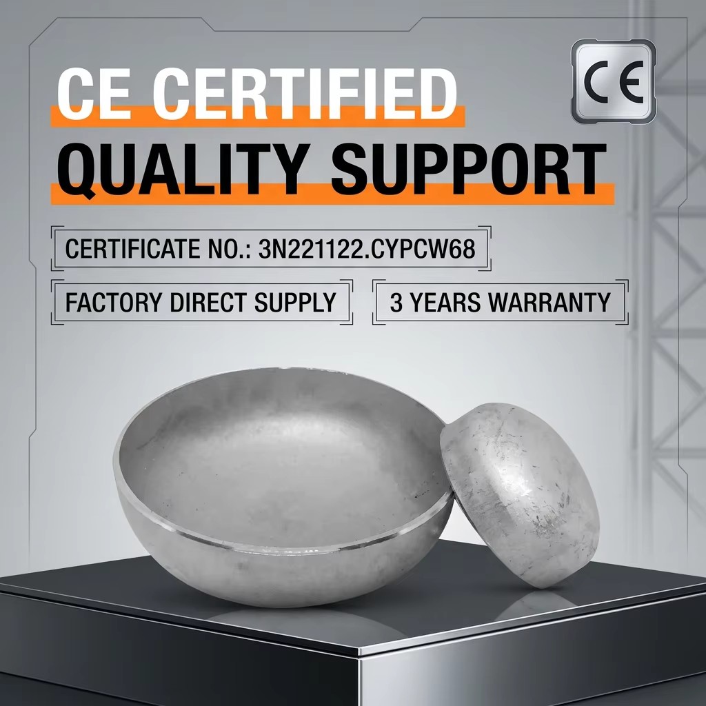 Zinc Plated Carbon Steel Pipe Cap Round Butt Welding ASME B16.9 BSPP BSPT Threaded End Closure for Industrial Piping