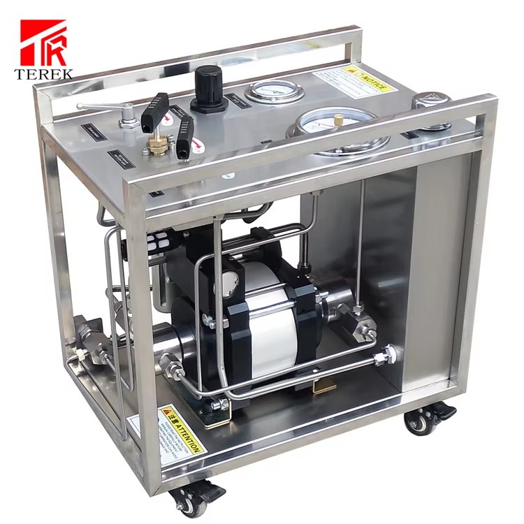 Pneumatic liquid booster pump unit for Hydraulic oil or water