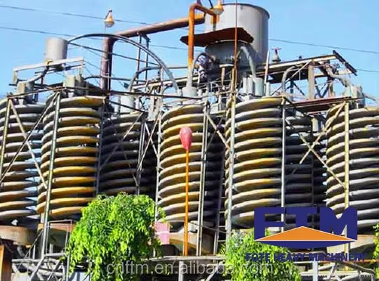 Spiral Chute for Separator Gold Mining Spiral Chute Concentrator Mineral Gravity Wash Plant for Chromite Ore Tin Separation