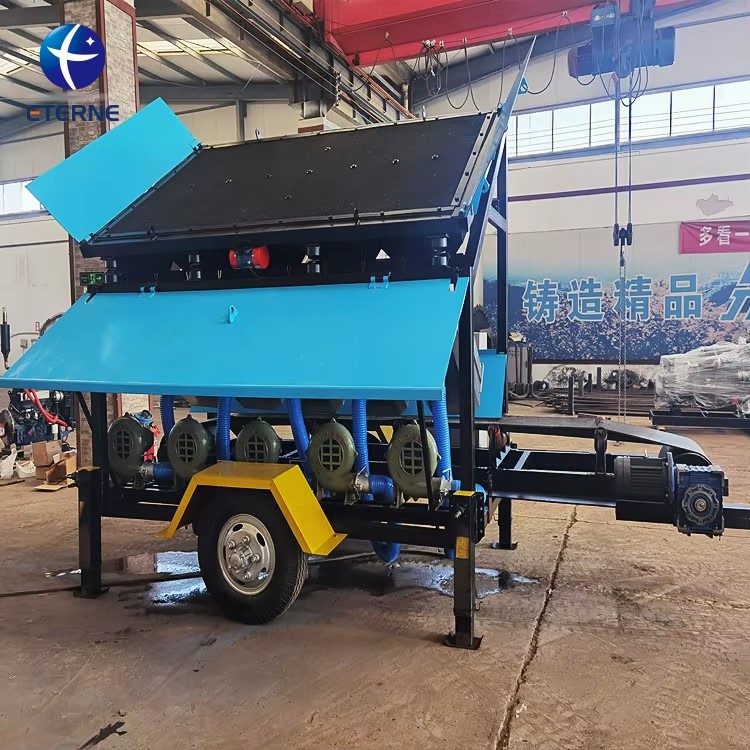 Mineral Separator Gold Mining Selection Sluice With Wind Fan for Dry Sands Area