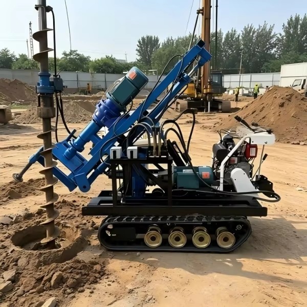 Electric Hydraulic Crawler Water Well Drilling Rig 6HP Walking Power 3KW Rotary Motor 80m Depth for Mountain Muddy Slope Terrain