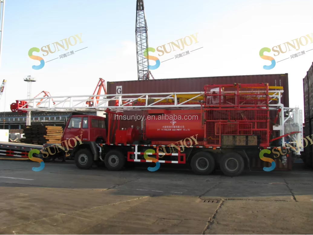 Oil Field Workover Rig with Engine Gearbox Motor-Well Flushing Multi-Purpose Comprehensive Equipment HNSJ Brand 1 Year Warranty