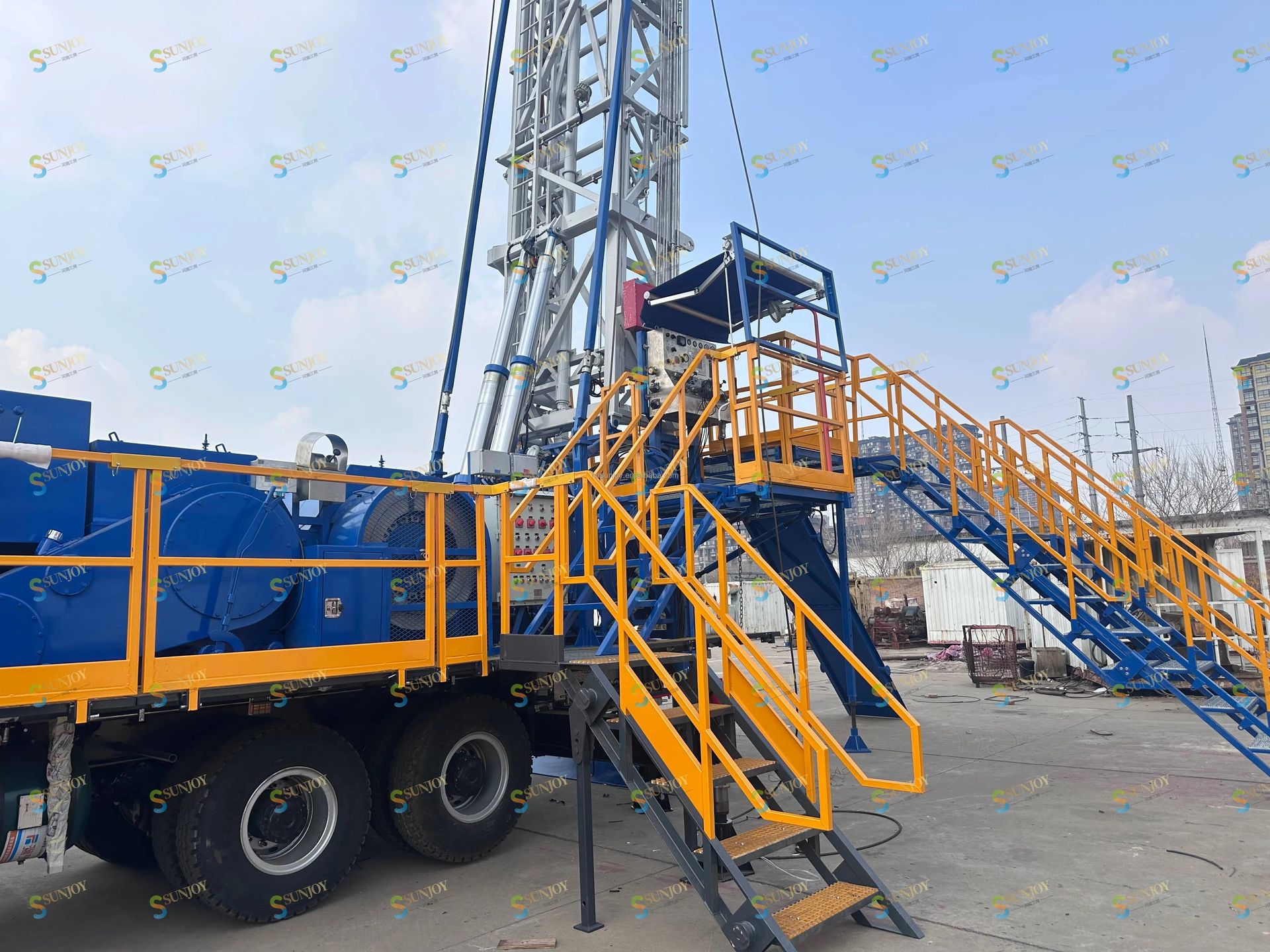 Oil Field Workover Rig with Engine Gearbox Motor-Well Flushing Multi-Purpose Comprehensive Equipment HNSJ Brand 1 Year Warranty