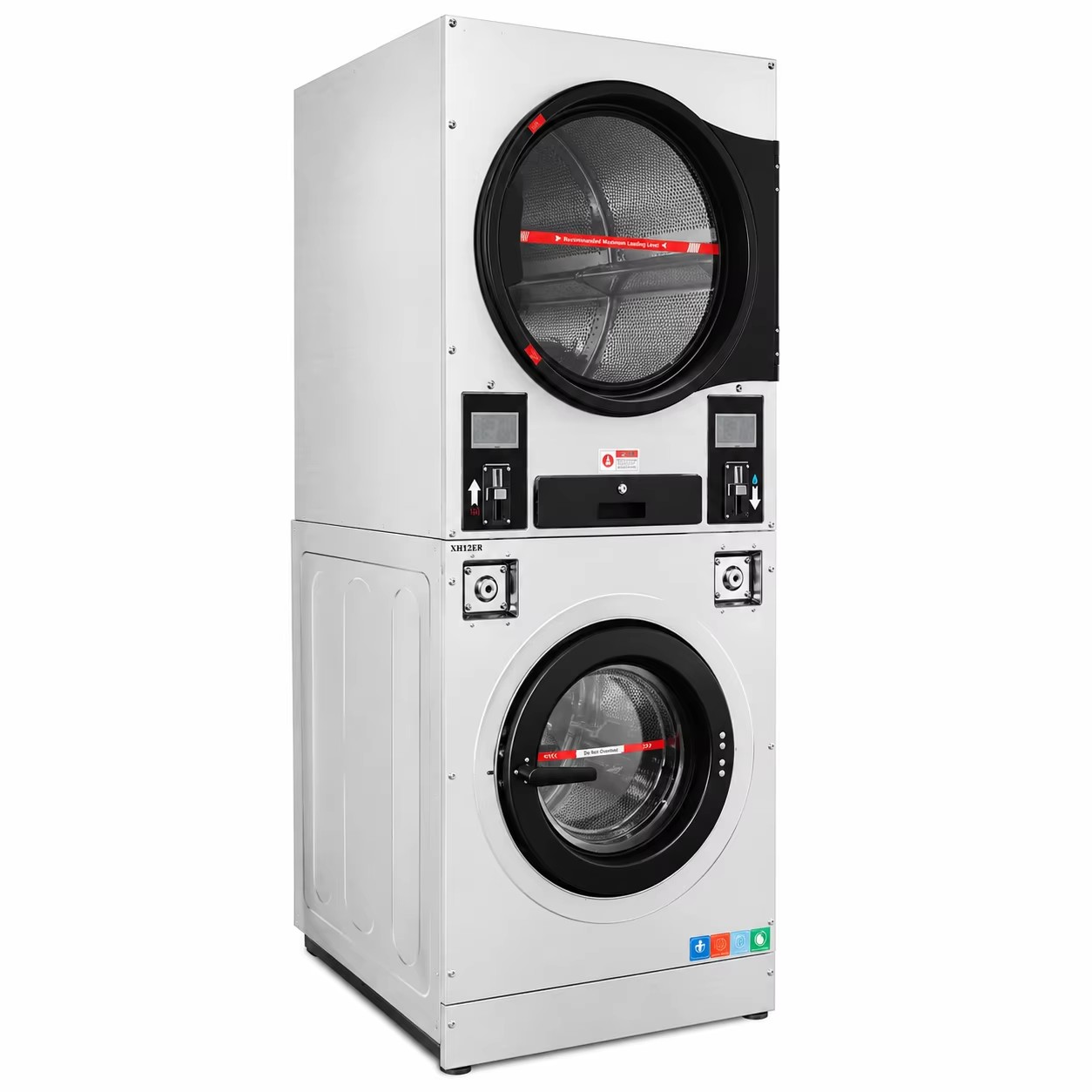 Electric Stack Washer Dryer Combo Bottom Washing Upper Tumble Dryer Stainless Steel Three Phase Energy Saving Equipment for