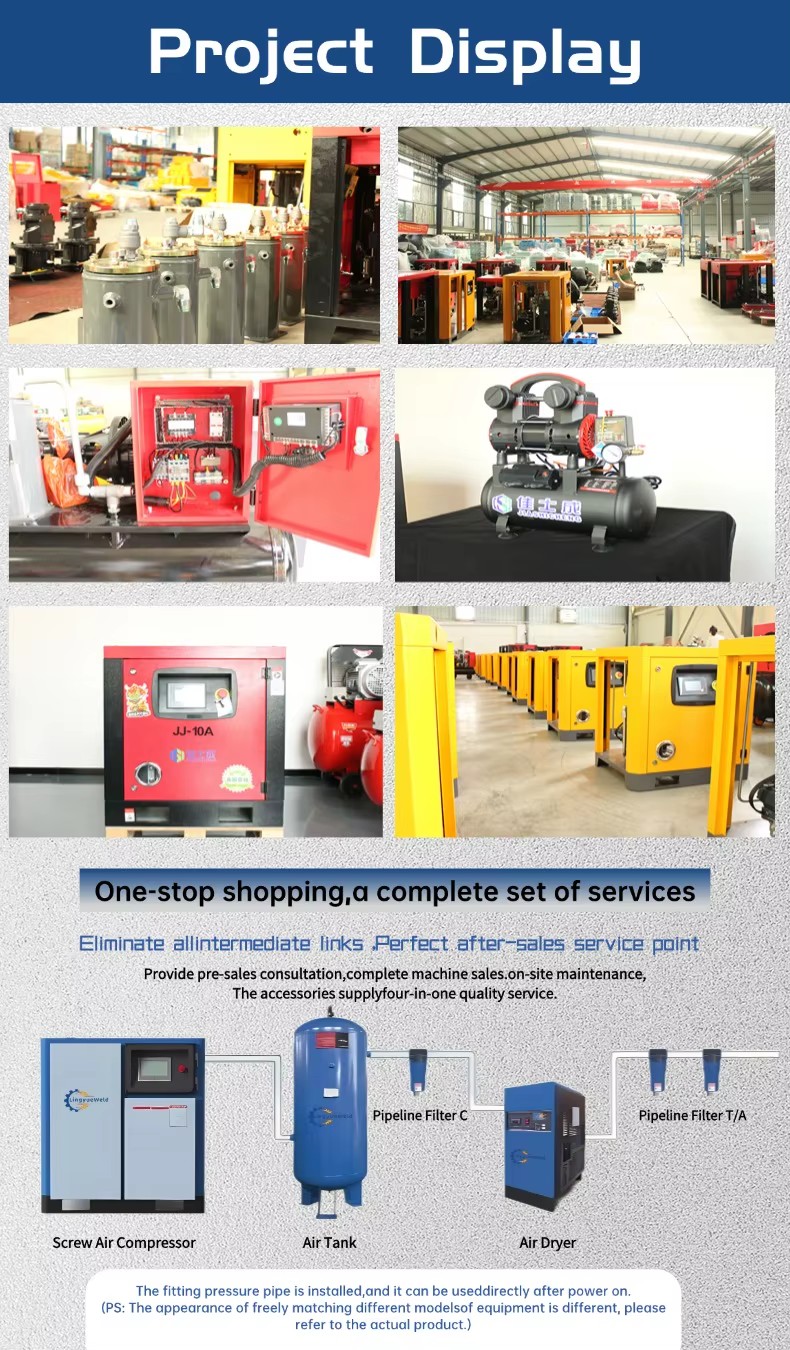 High Efficiency 7.5-75kw Industrial Screw Air Compressor Energy Saving 7-10bar with 380v Engine Motor Core Components Included