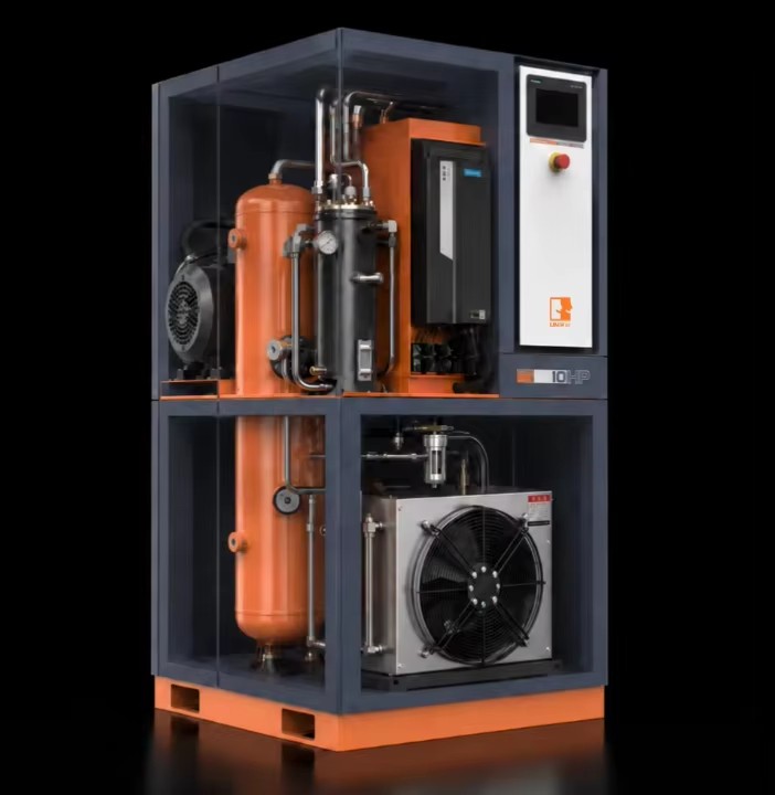 High Efficiency Micro Screw Air Compressor 4kW 10bar Energy Saving Technology Air Cooled AC Powered Engine PLC for Factory Use