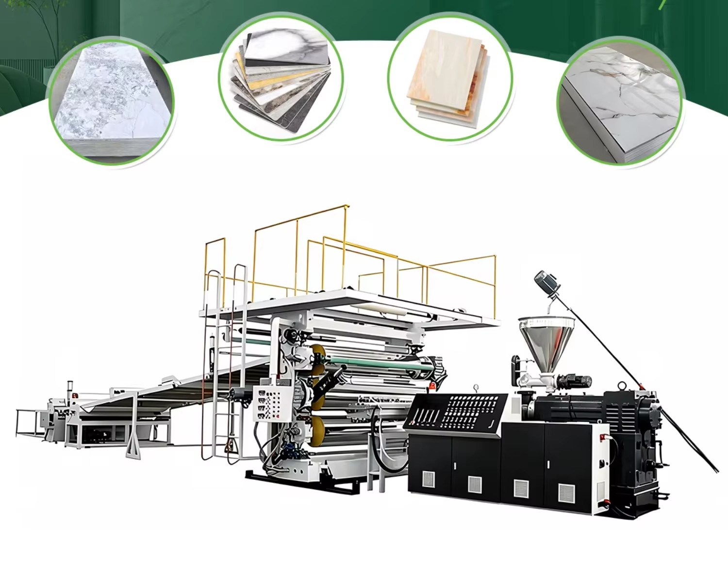 New PVC Marble Sheet & Plate Production Twin Screw Extrusion Line PLC Controlled Energy Saving Plastic Machine