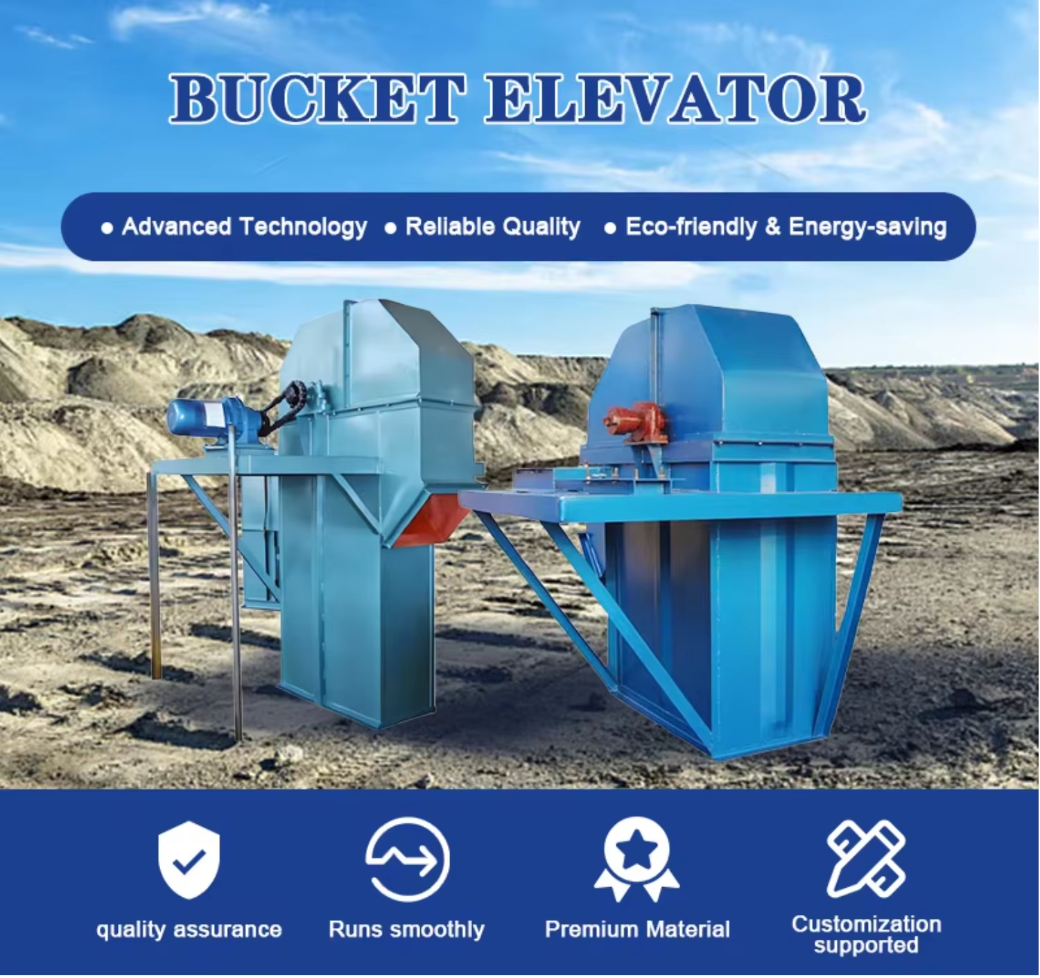 High Efficiency Durable Plate Chain Bucket Elevator 28-40m Lift Height Large Capacity Vertical Lifting Equipment Fly