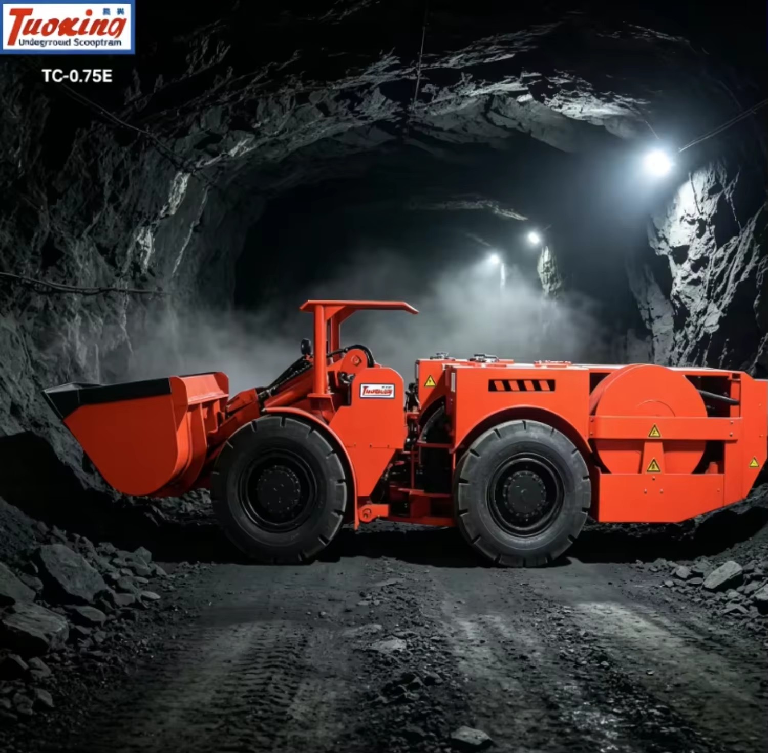 Tuoxing TC-0.75E Battery Electric Scooptram 0.75m Bucket Volume Energy Saving 50% Ventilation Reduction for Underground Mining