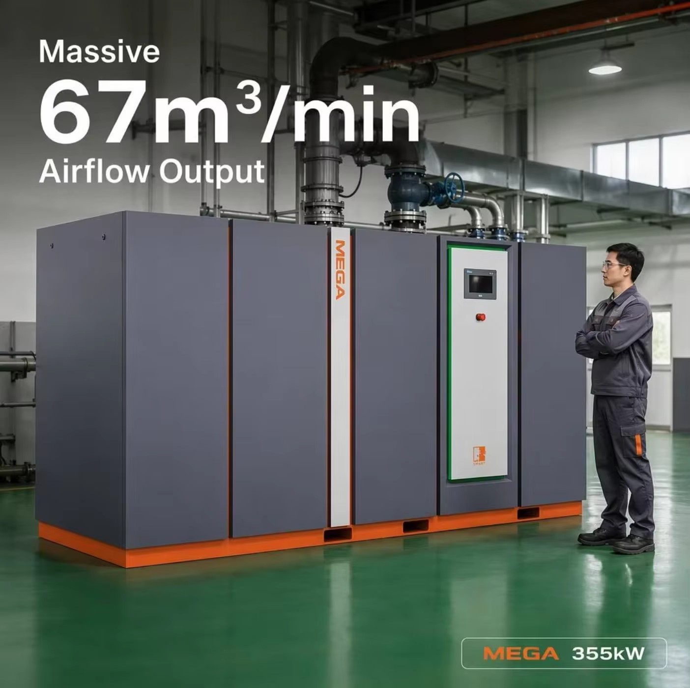 High Performance Oil Injected Screw Air Compressor Heavy Duty Air Supply Equipment for Factory Applications