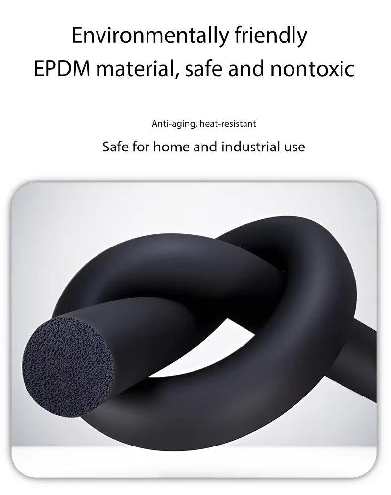 EPDM Foam Seal Strip Premium Extruded 5mm High Resilience Soundproof Sponge Rubber Sealing Profile Micro Rubber Cord Support