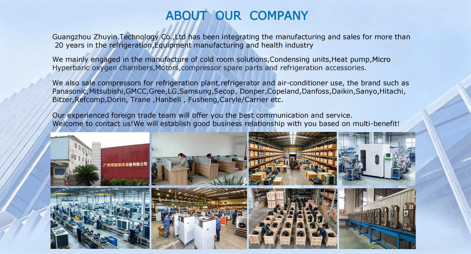 Energy Saving Air Cooled Condensing Unit for Refrigeration with Semi-hermetic Piston Compressor Copper Pipe Condenser Pump Motor