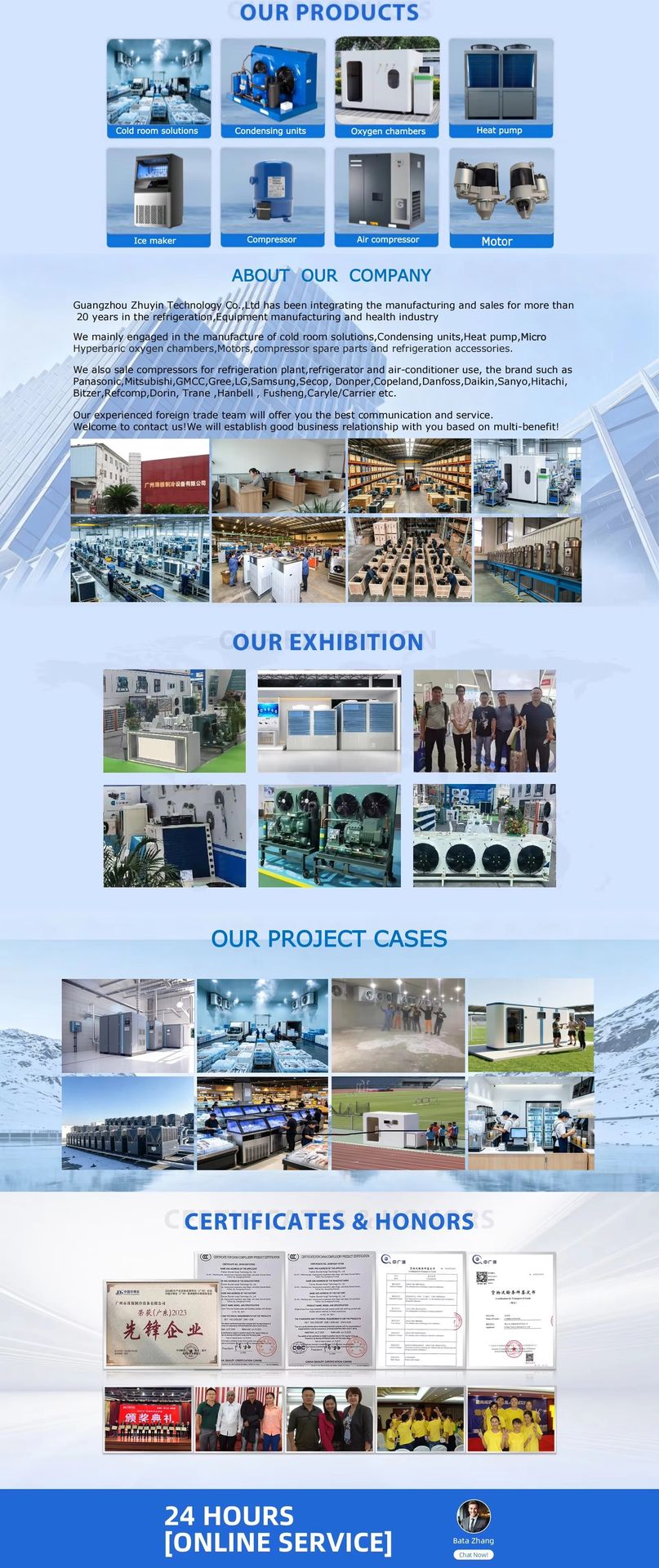 Made Guangdong Energy Saving Carrier Refrigeration Units Motor Pump R22/R404A Semi-Hermetic Piston Compressor 24 Months Warranty