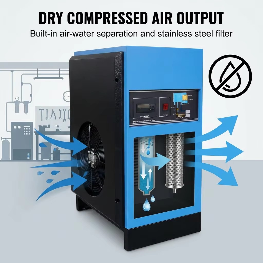 Eirrman Refrigerated Compressed Air Dryer R134a Eco Refrigerant Gas Heating Aluminum Alloy Plate Heat Exchanger Dew Point