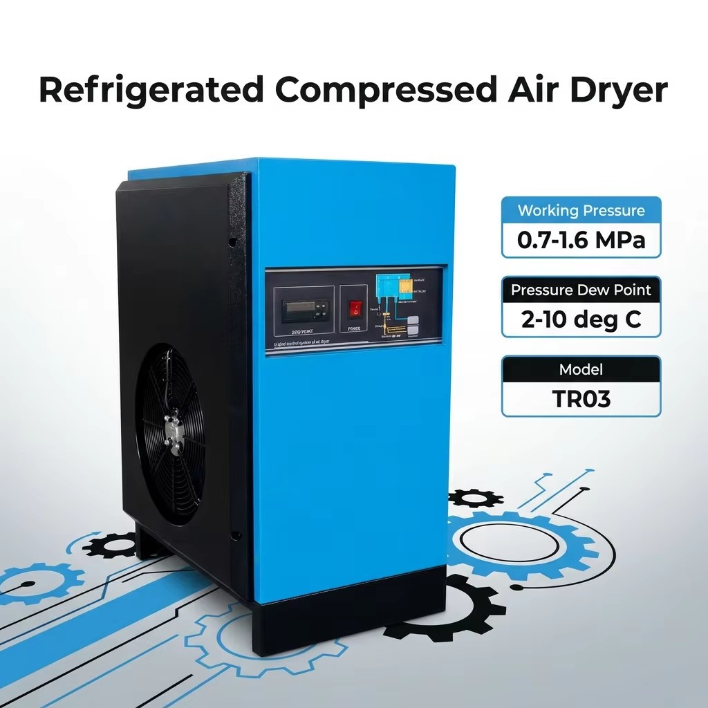 Eirrman Refrigerated Compressed Air Dryer R134a Eco Refrigerant Gas Heating Aluminum Alloy Plate Heat Exchanger Dew Point