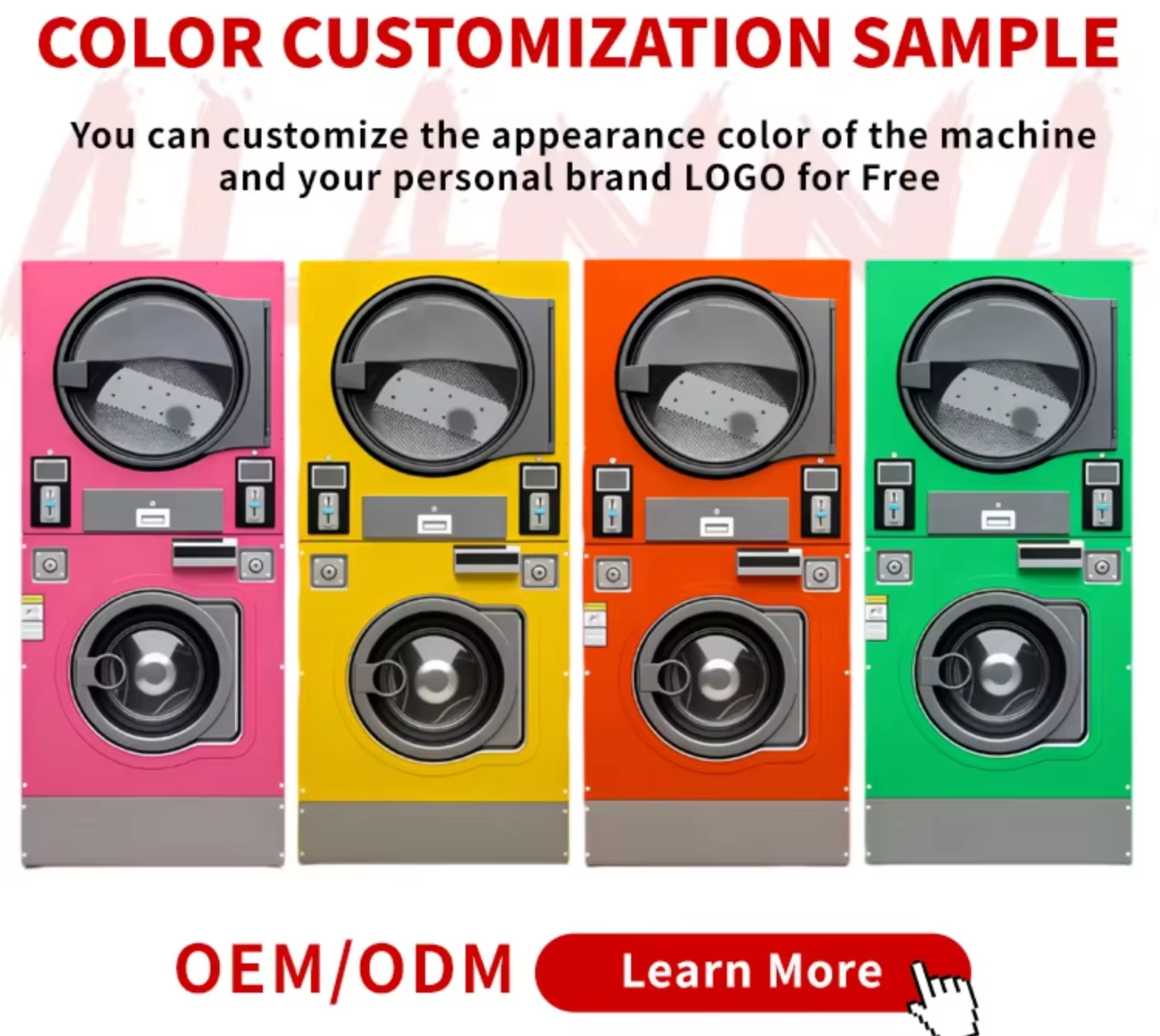Commercial Washing Machine with Dryer Stacked Washer and Dryer QR /Coin Operated Laundry Machine for Hotel Apartment Laundromat