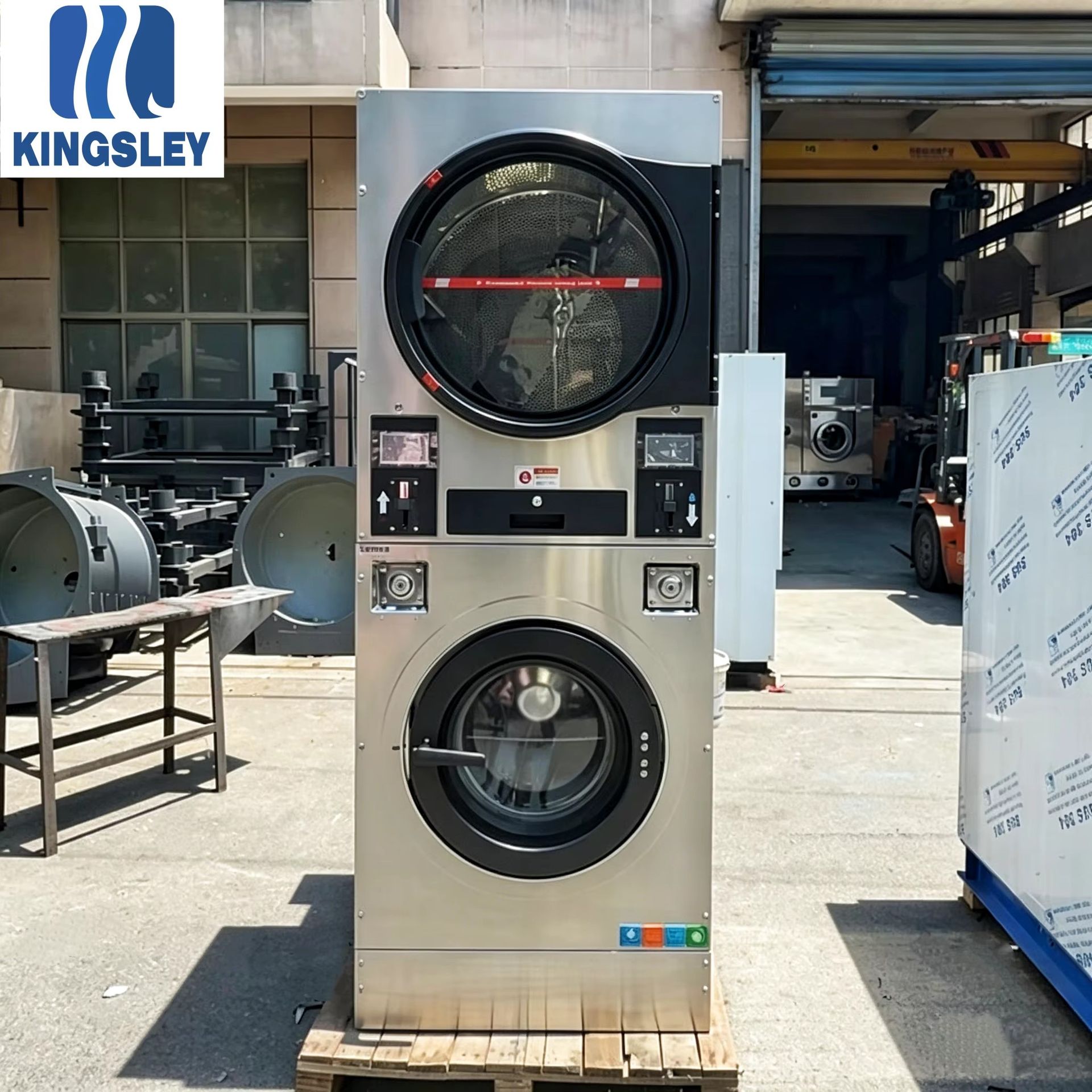 30KG Stackable Washer Dryer Commercial Laundry Equipment CE 304 Steel OEM Supply for Self-service Laundry Hotel Hospital
