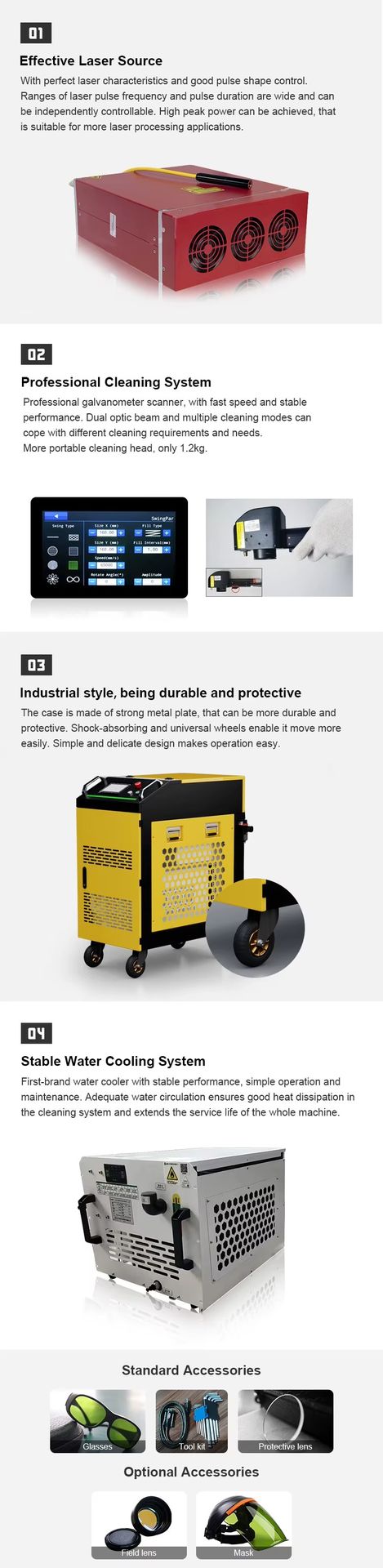 500W Pulse Laser Cleaning Machine High Power Laser Cleaning for Rust Removal