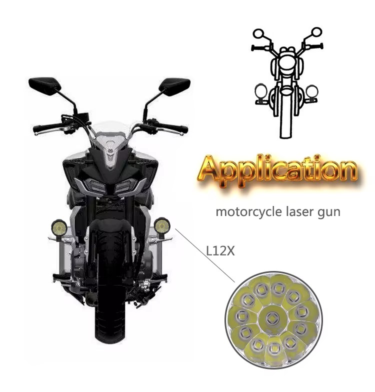 LED Laser Gun for Motorcycle High Power Nornal Light Motorcycle Headlights