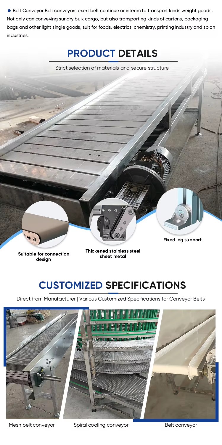 Industrial Conveyor Transport Machine Support Custom Structure For Different Conveying Requirements