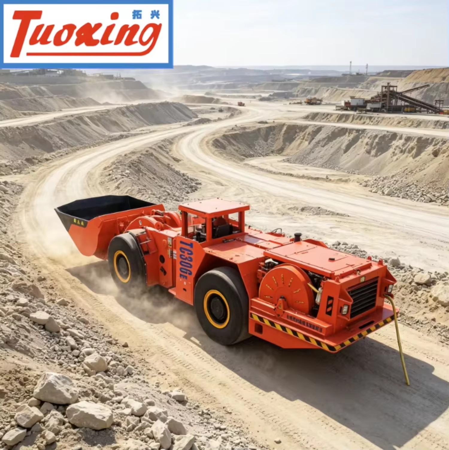 Tuoxing TC-306E Electric Underground LHD Chargeuse 3m Bucket 90kW Power Energy Saving 150kN 1 Year Warranty 18.5 Ton