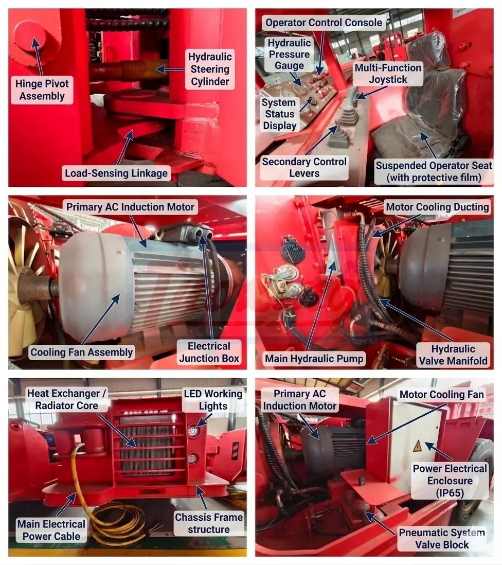 Tuoxing TC-306E Electric Underground LHD Chargeuse 3m Bucket 90kW Power Energy Saving 150kN 1 Year Warranty 18.5 Ton