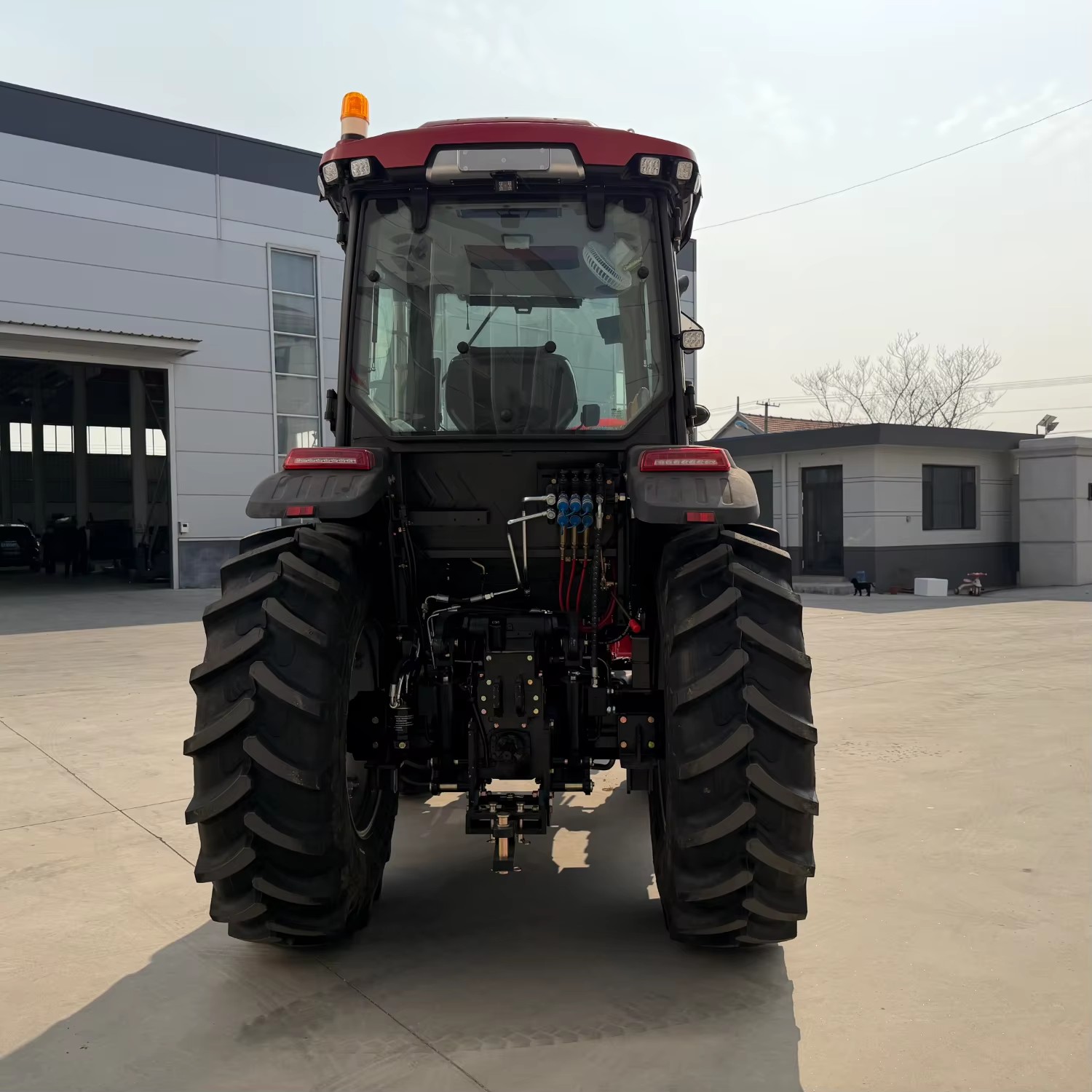 4WD Agricultural Wheel Tractor Front End Loader Enclosed Air Cabin Multi-functional Farm Tractor 100HP for Engine Match