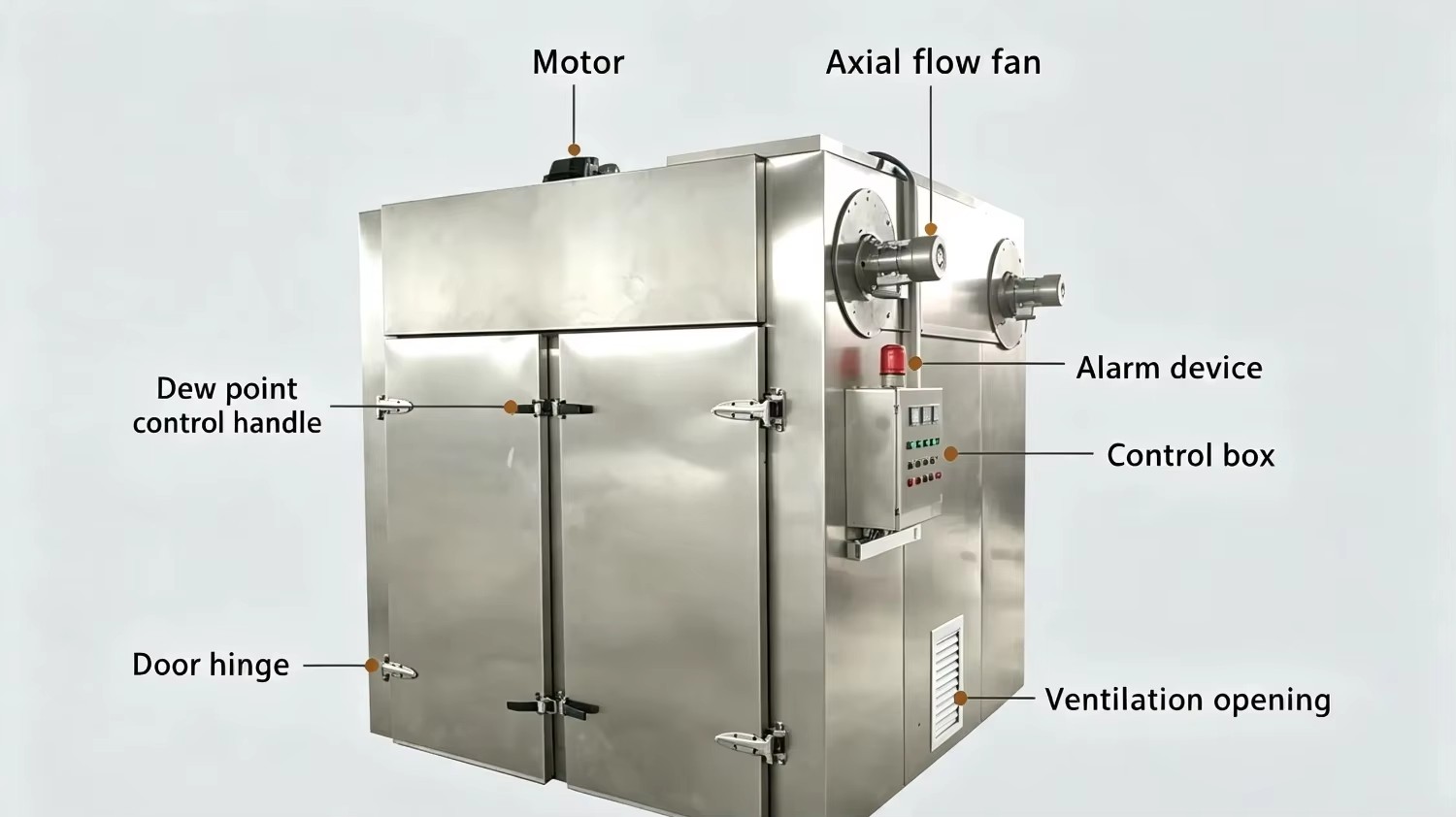 Electric Drying Oven Dehydrator for Cocoa Coffee Beans Corn Husk Spice Chilli Pepper Food Stainless Steel PLC Control