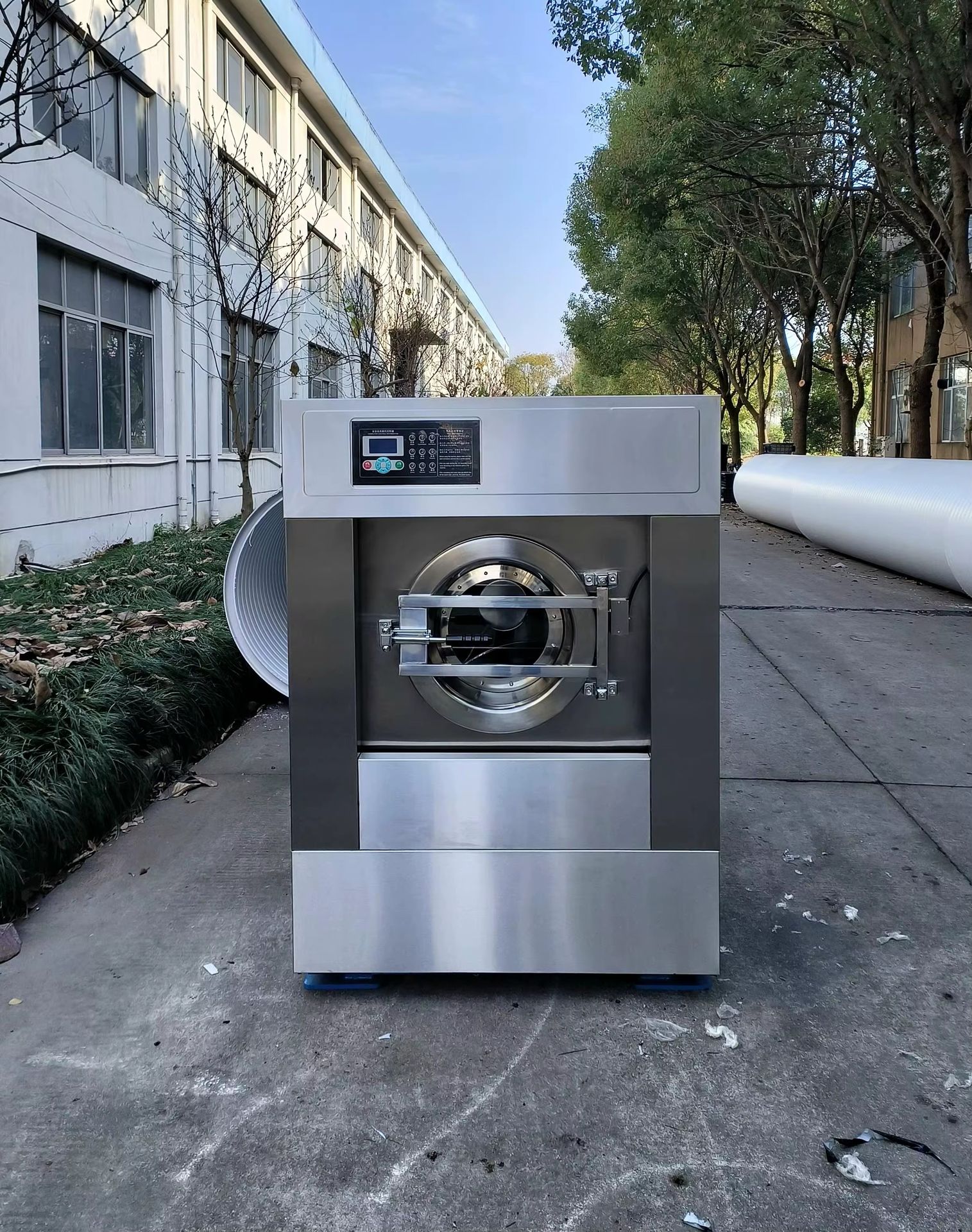 Industrial Electric Washer Extractor Machine Fully Automatic Commercial Laundry PLC Control High Speed Spin Stainless Steel