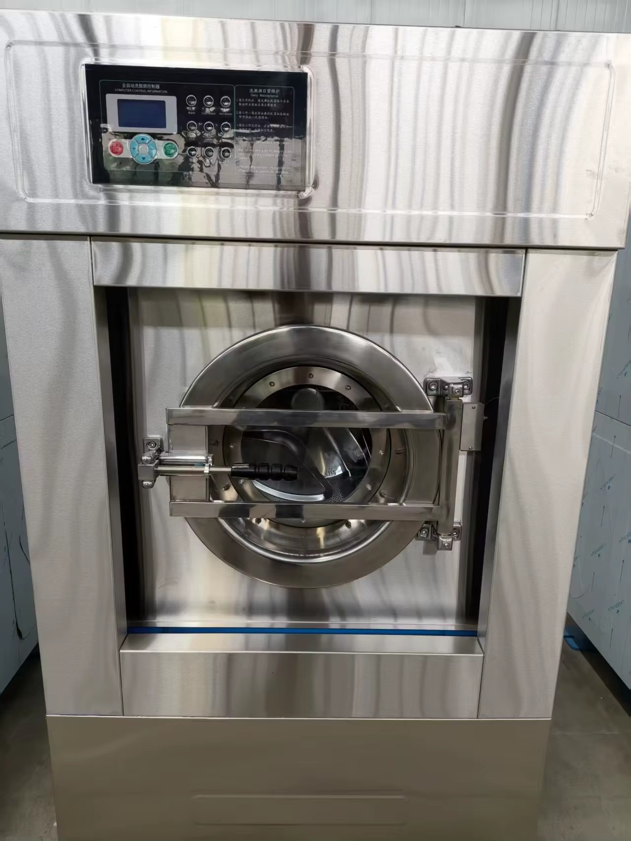 Industrial Electric Washer Extractor Machine Fully Automatic Commercial Laundry PLC Control High Speed Spin Stainless Steel