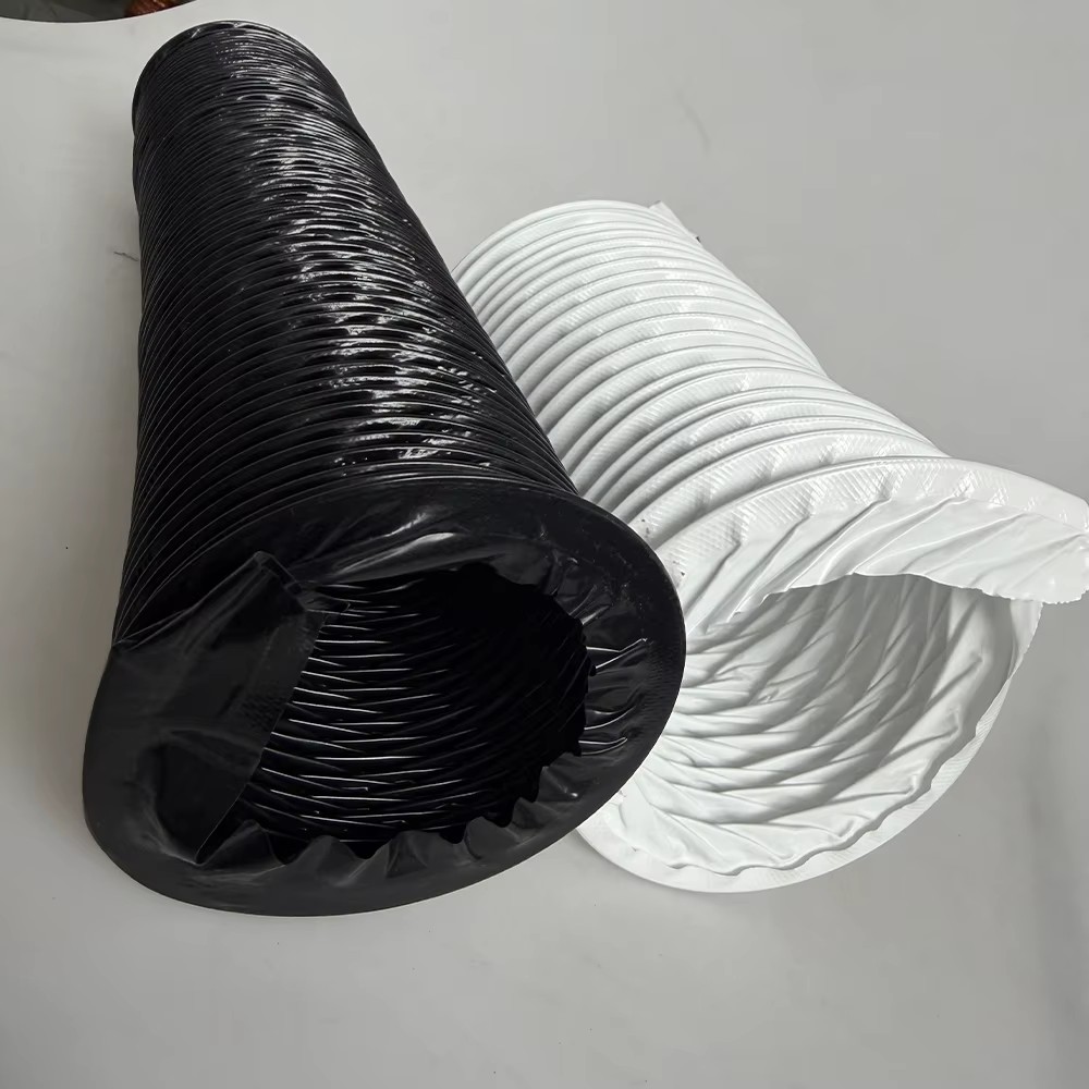 Durable Construction Black Telescoping Flexible Thickened PVC Stainless Steel Wire Ventilation Hose for Smoke Extraction