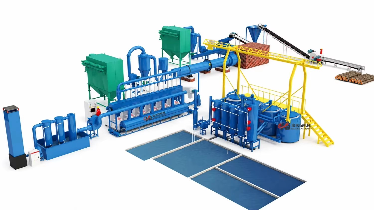 High-Efficiency Smokeless Vertical Hoist Carbonization Furnace for Biomass Charcoal Making Machine Carbon Steel 4.5-6 Ton/Day