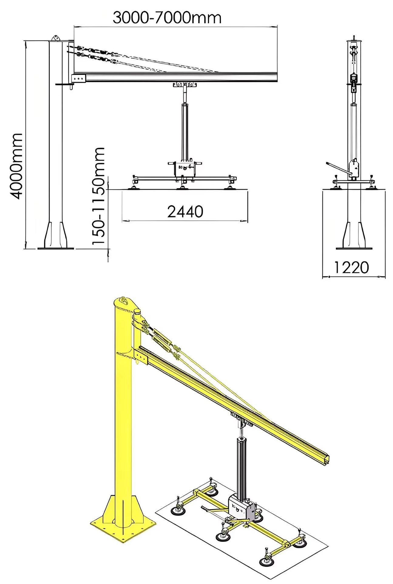 Customized Electric Vacuum Sheet Metal Lift Plywood Vacuum Lifter for Sandwich Panel