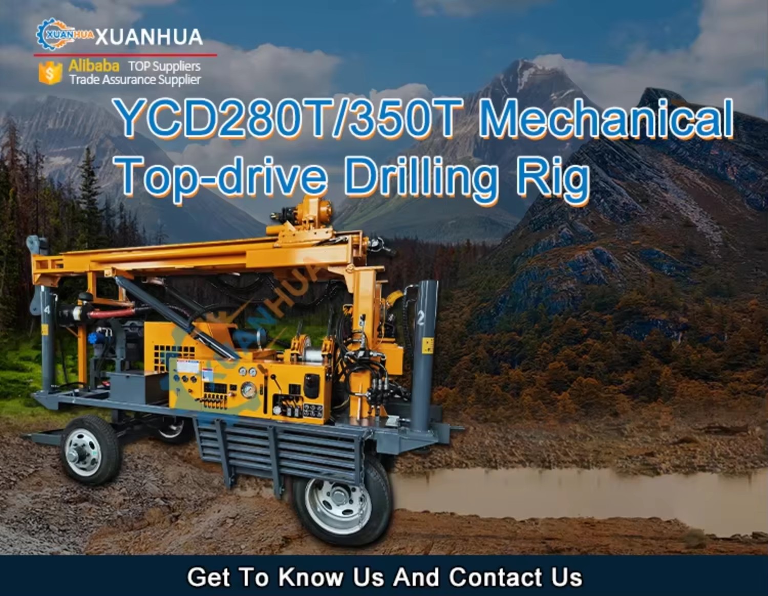 New Condition Portable Borehole Drilling Rig for Farm Construction Core Gear Gearbox Pump Motor Engine Bearing Mine Drilling