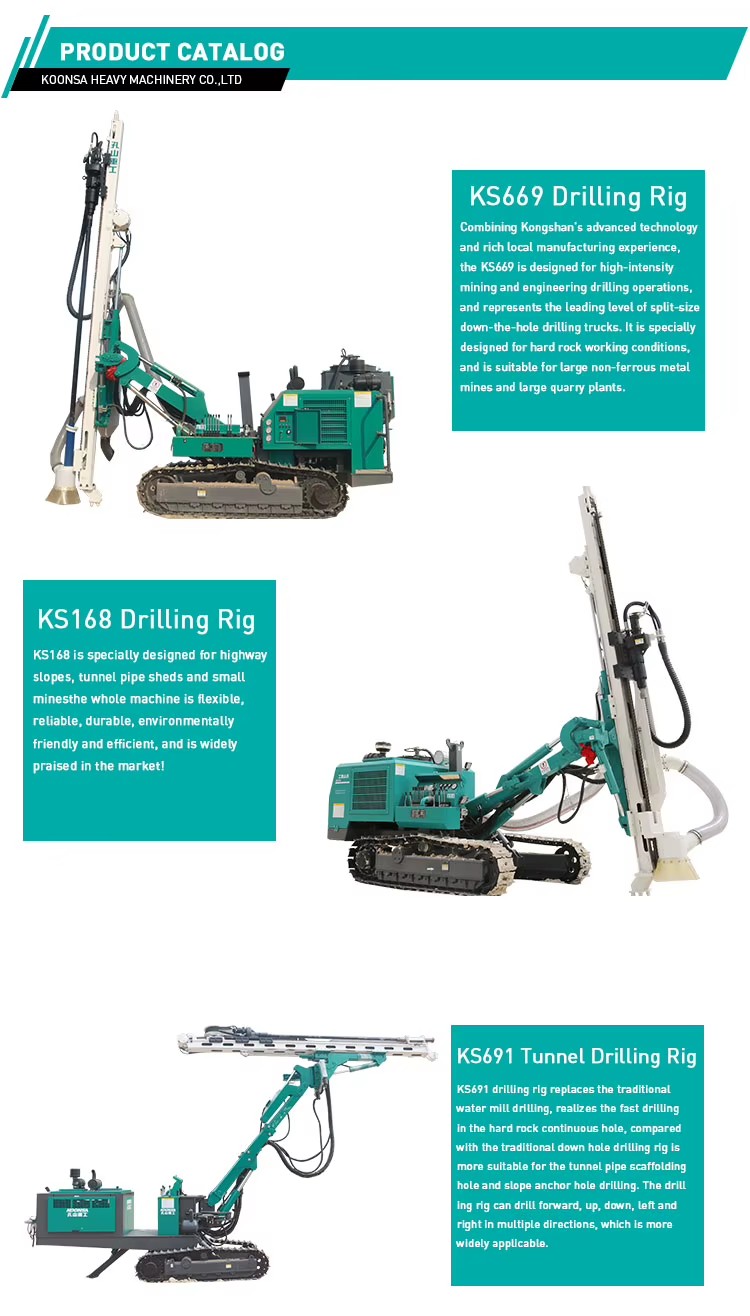 KS188 High-Efficiency Integrated Hydraulic DTH Drill Rig for Open-Pit Mining Blast Drilling Construction Borehole Drilling Rig