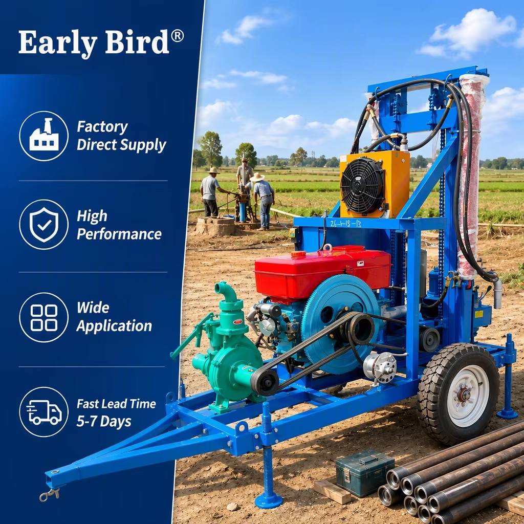 Hot Selling 200m Diesel Hydraulic Portable Water Well Drill Rig Drilling Machine Mine Drilling Rigs