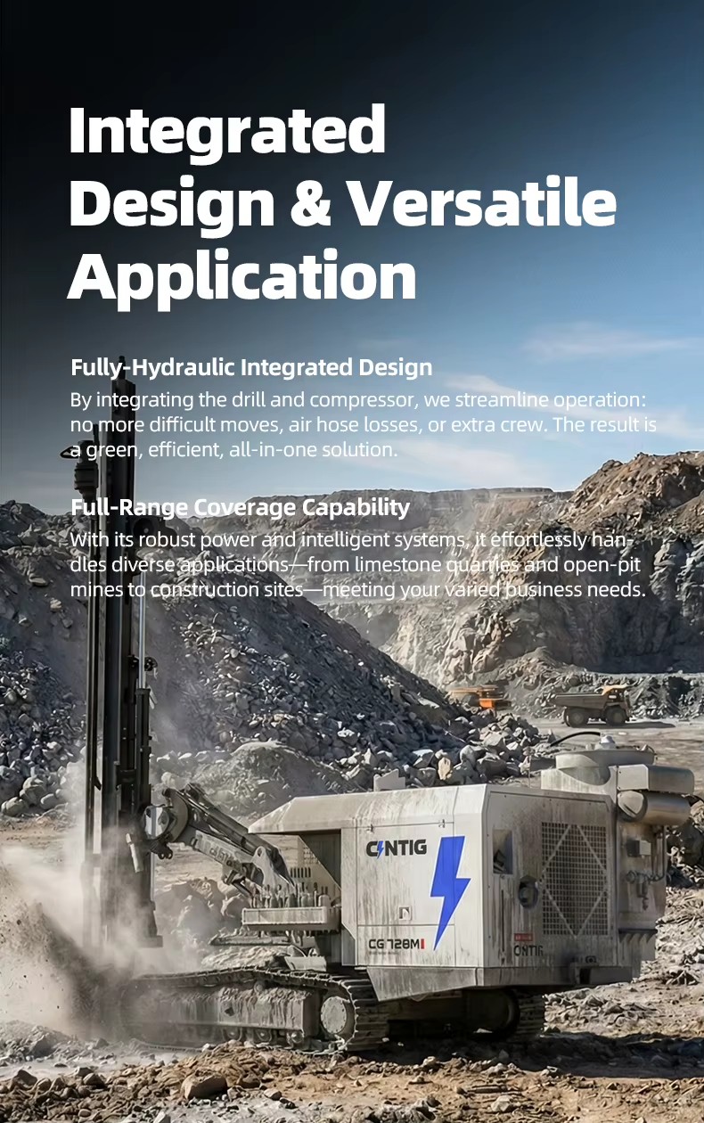 CINTIG KC710 DTH Drill Rig for Coal Mine Blasting, Drilling Dense 90-115mm Holes in Open-Pit Operations with High Performance